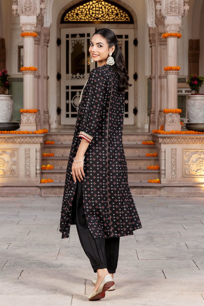 Black Chaubundi Kurta