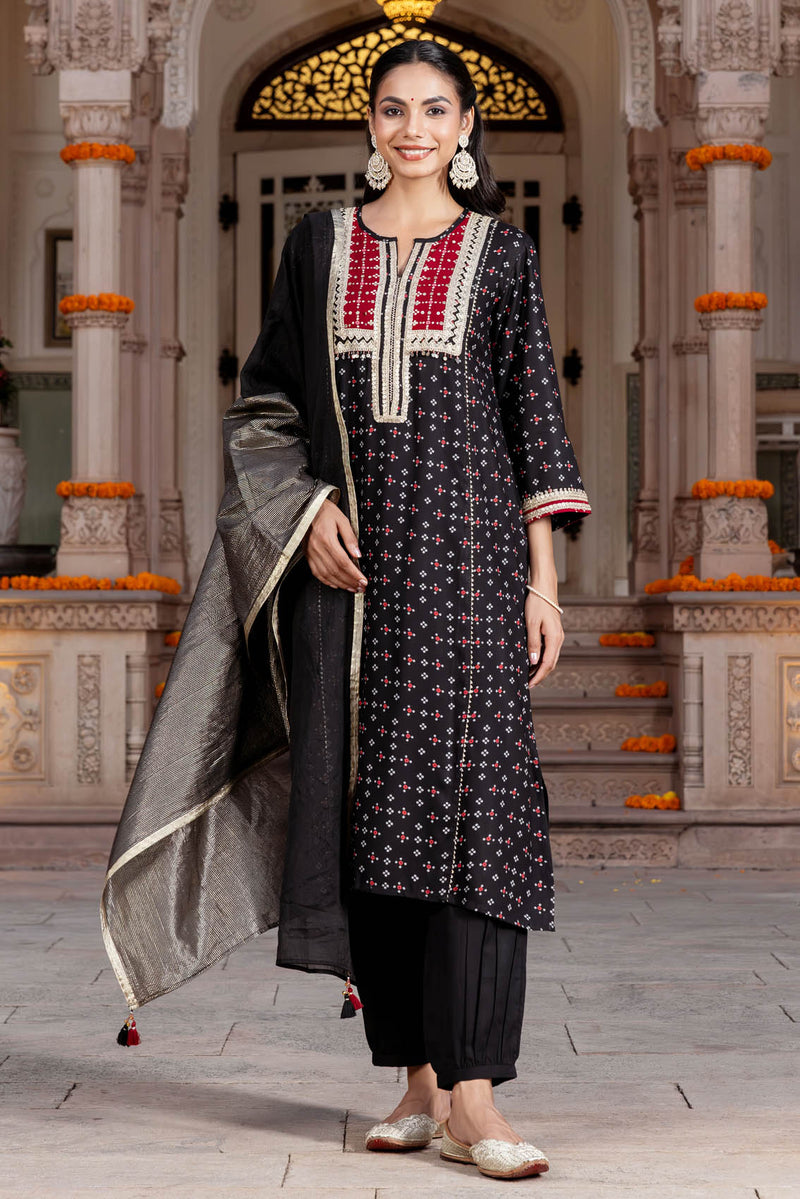 Black Chaubundi Kurta