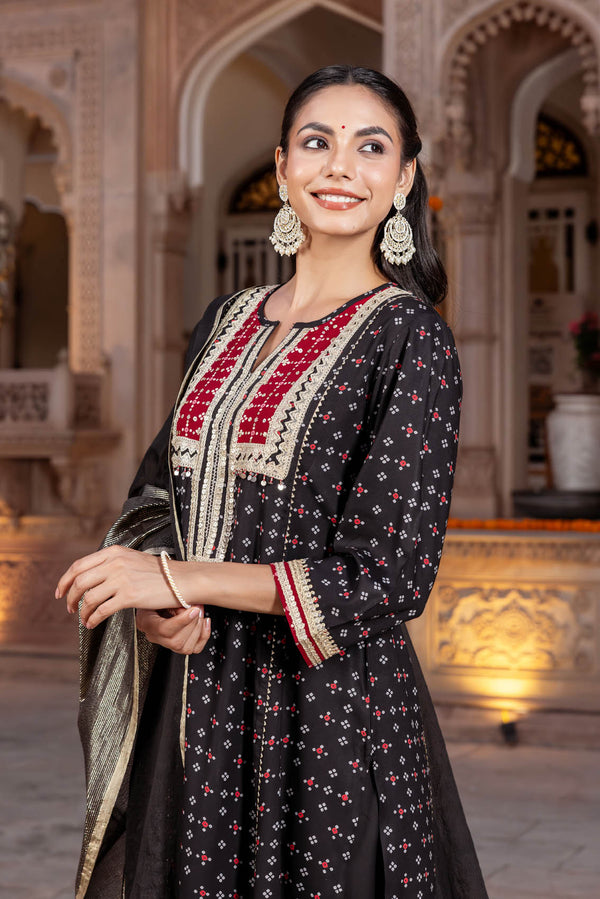 Black Chaubundi Kurta