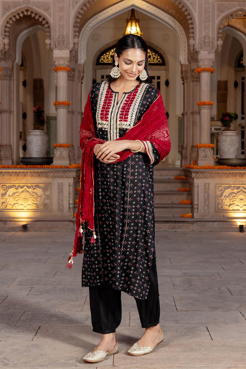 Black Chaubundi Kurta