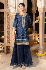 Blue Chaubundi Kurti