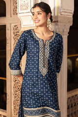 Blue Chaubundi Kurti