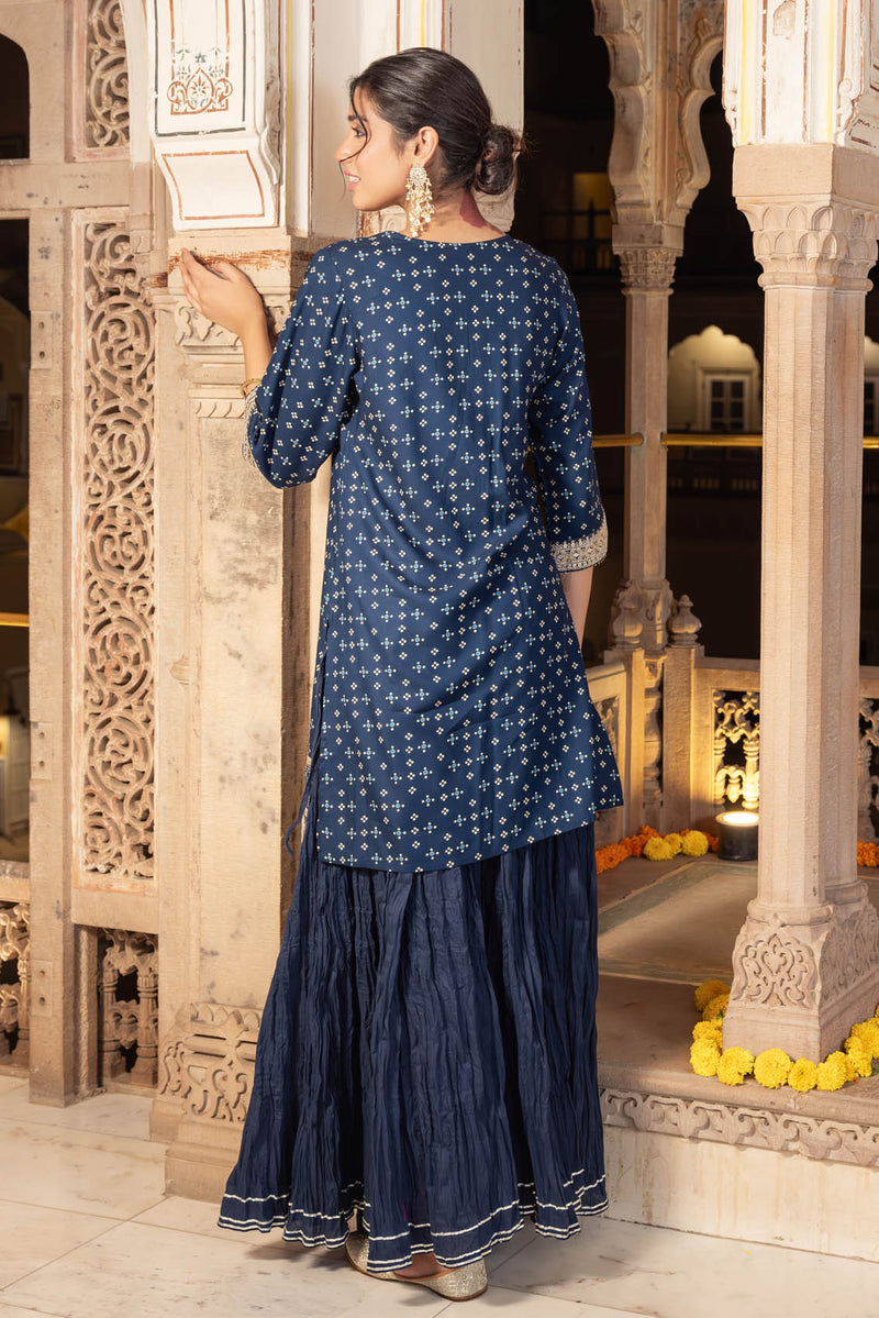 Blue Chaubundi Kurti