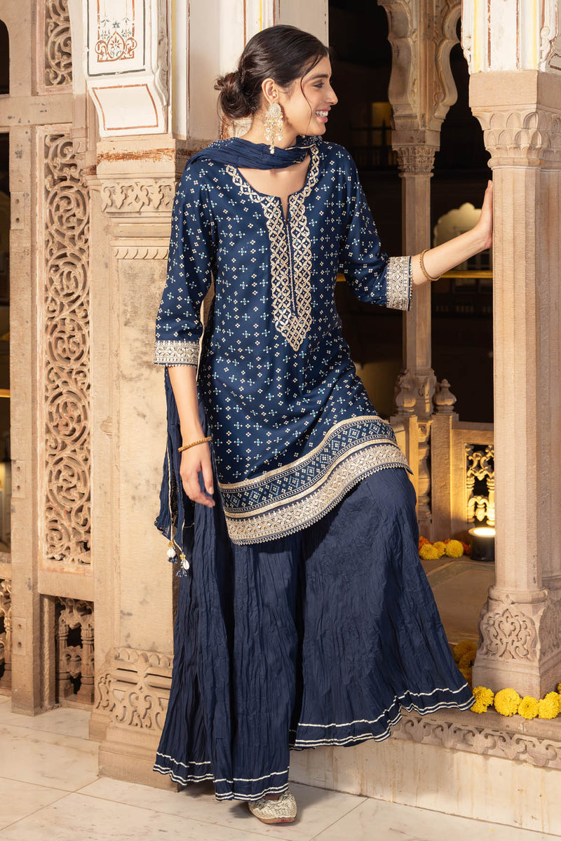Blue Chaubundi Kurti