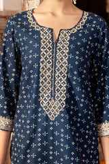 Blue Chaubundi Kurti