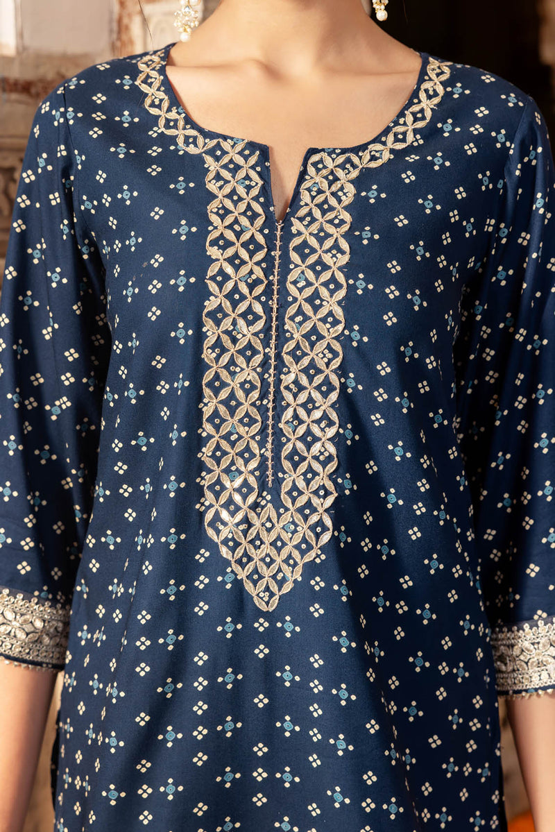 Blue Chaubundi Kurti