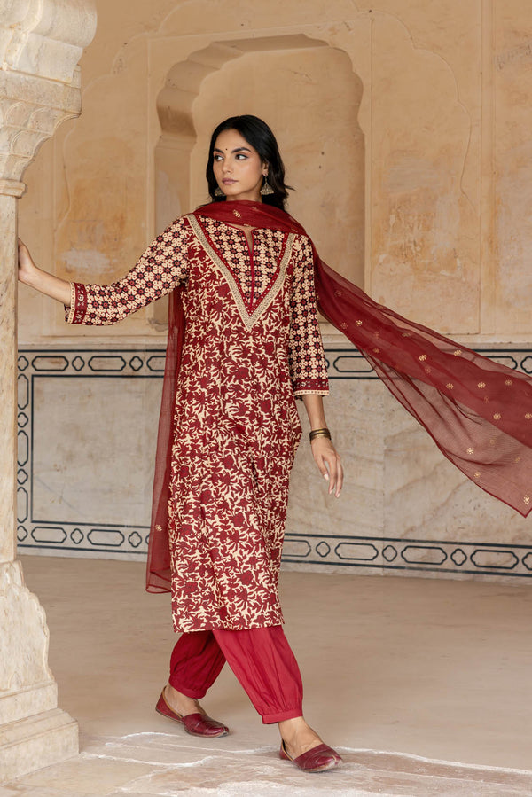 Bagru Flared Kurta