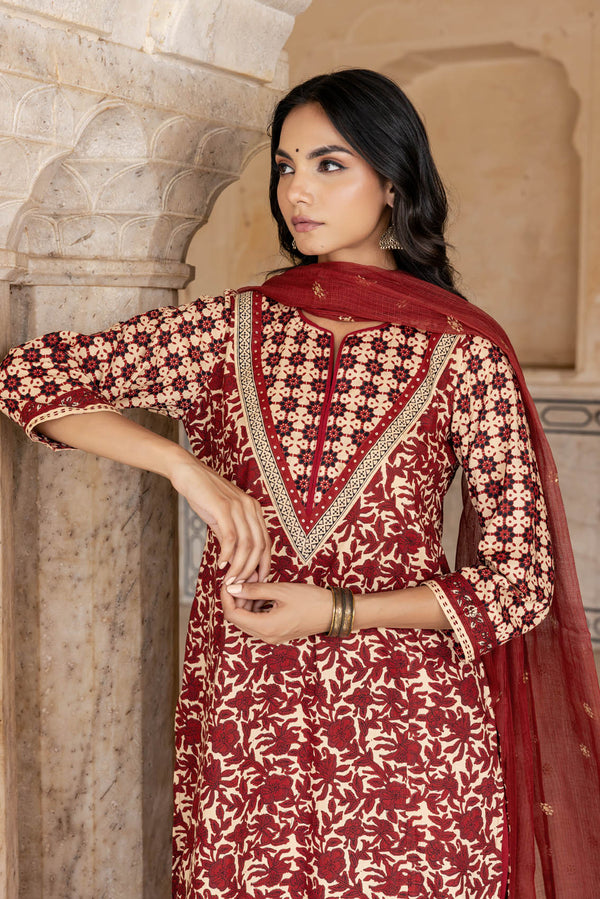 Bagru Flared Kurta