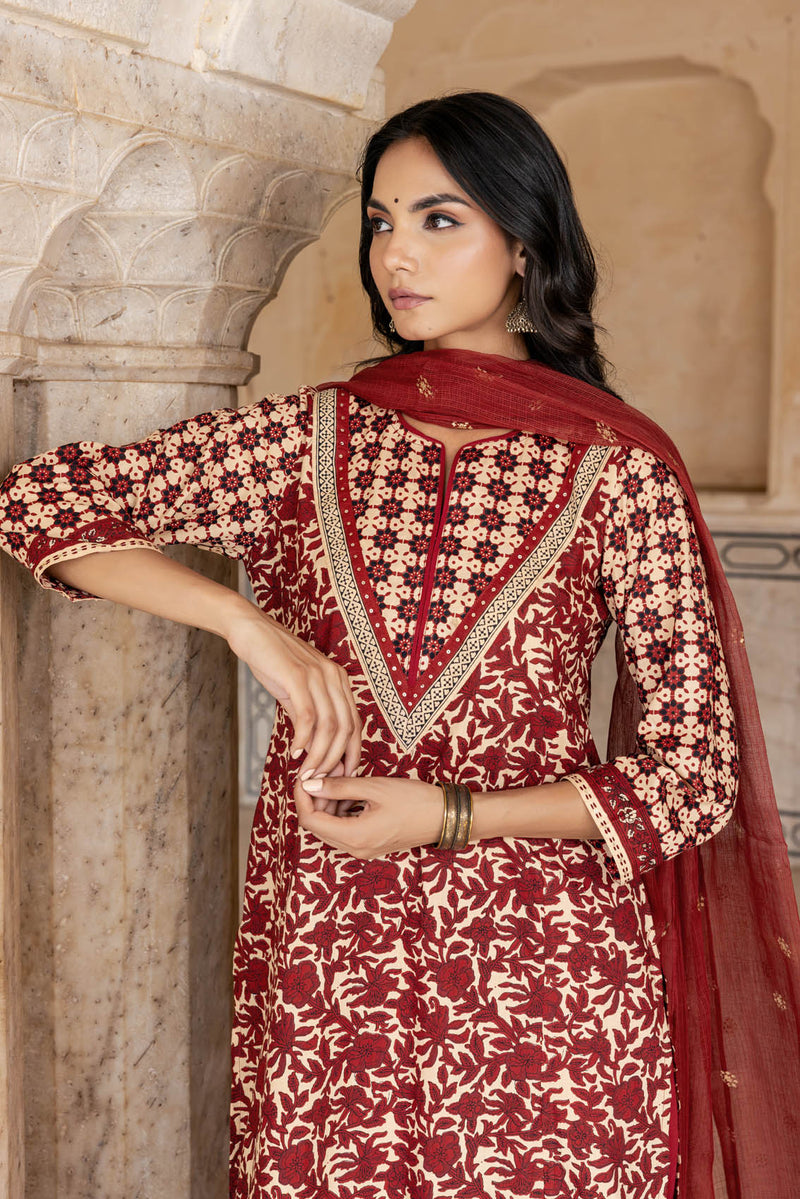 Bagru Flared Kurta