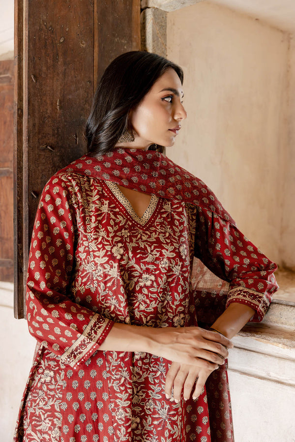 Bagru Kalidar Kurta