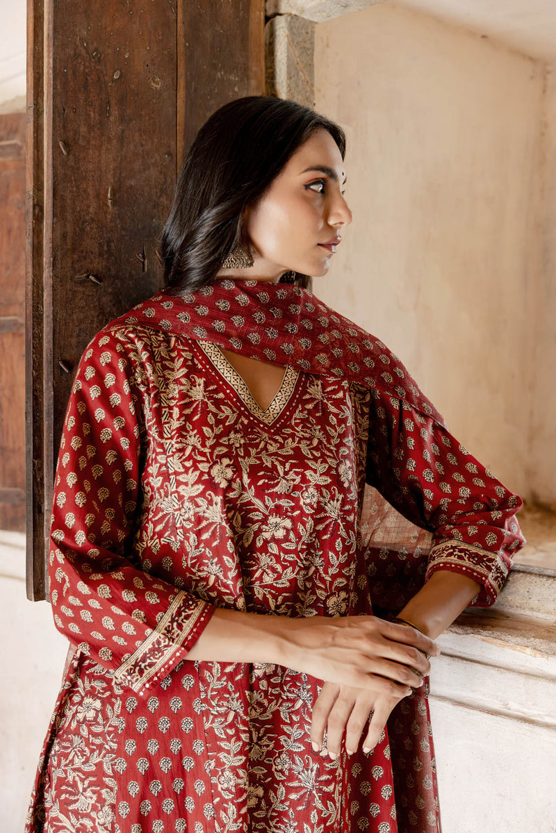 Bagru Kalidar Kurta