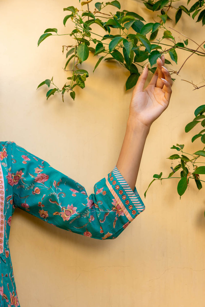 Teal Salli Kurta