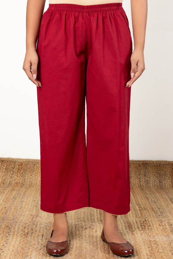 Red Relaxed Trousers