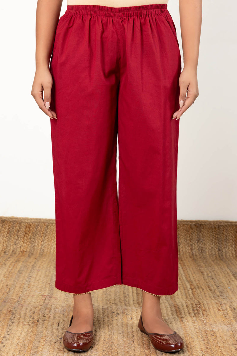 Red Relaxed Trousers