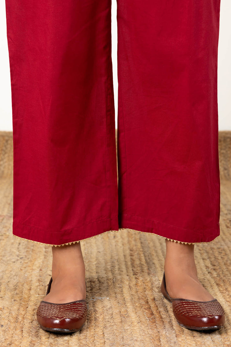 Red Relaxed Trousers