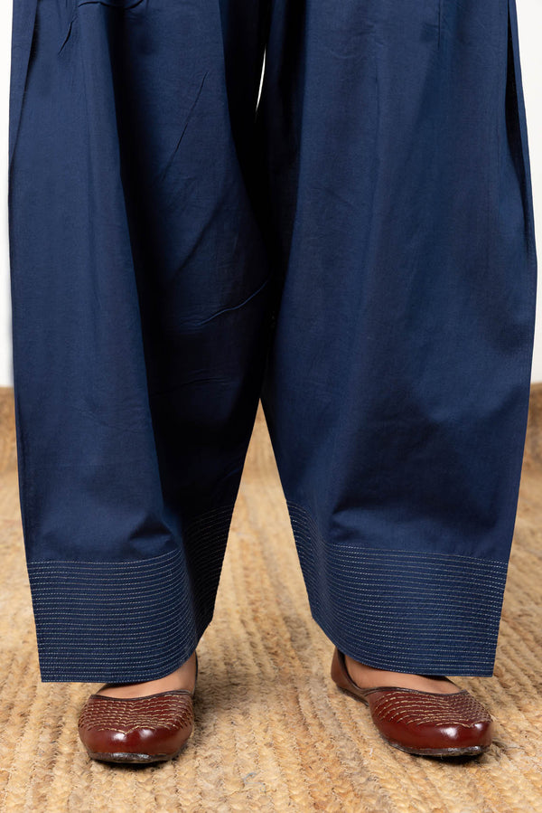 Navy Blue Farshi Pants