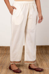 Cream Border Trousers