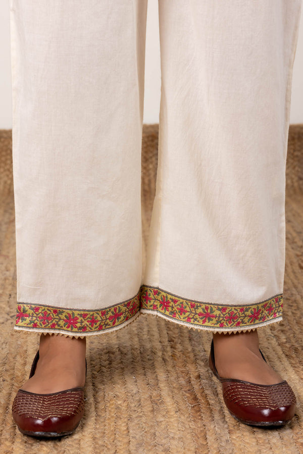 Cream Border Trousers