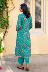 Teal Angarkha Kurta
