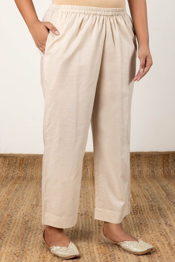 Dusty Cream Relaxed Trousers