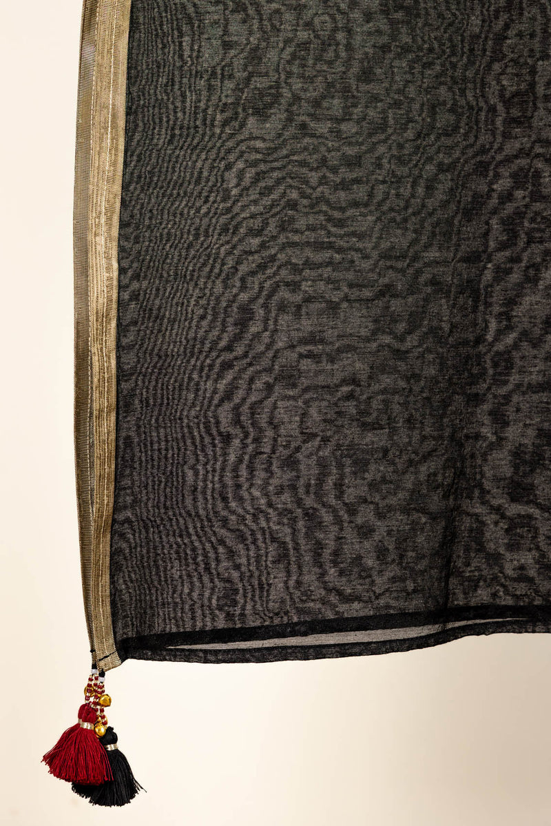 Black Lurex Chanderi Dupatta