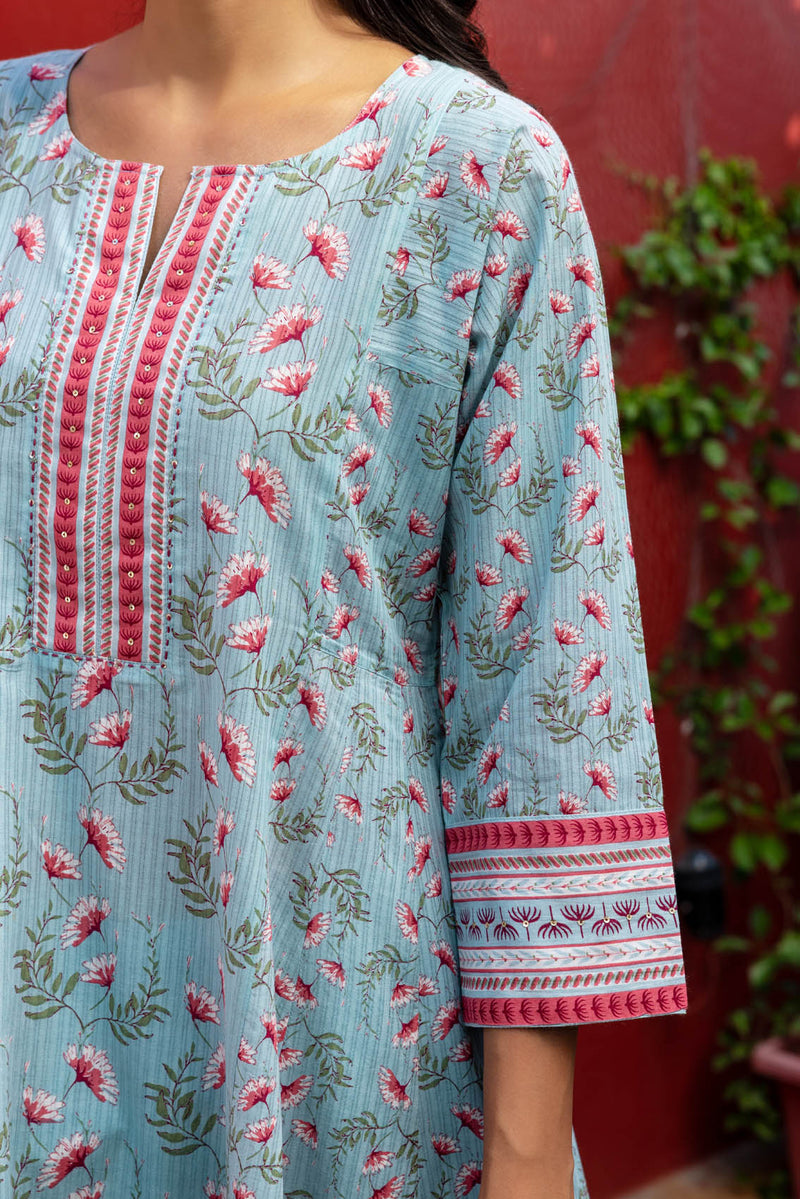 Blue Aster Kurta