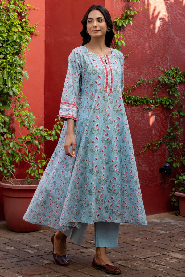 Blue Aster Kurta