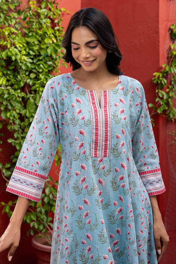 Blue Aster Kurta