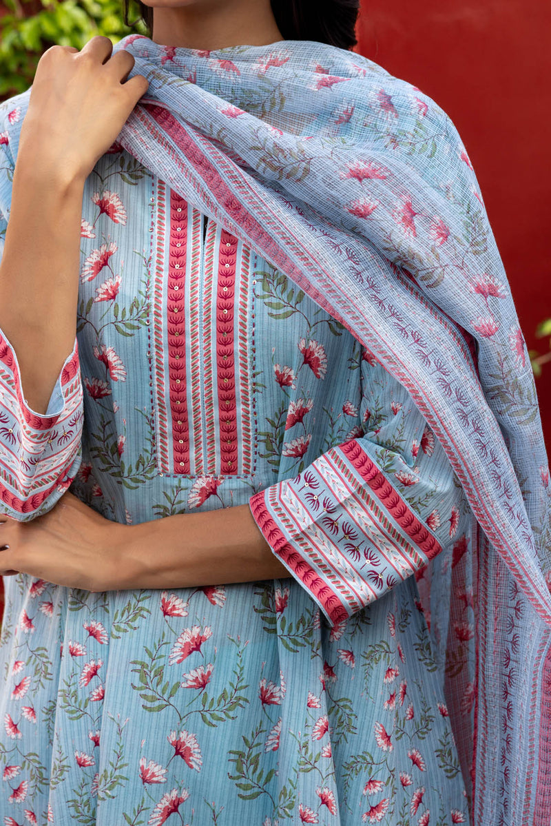 Blue Aster Kurta