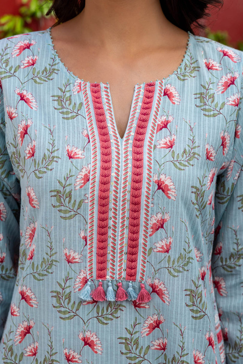 Blue Kalidar Kurta