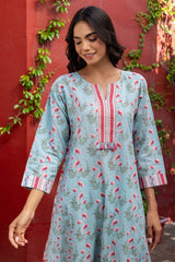 Blue Kalidar Kurta