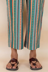 Teal Printed Trousers