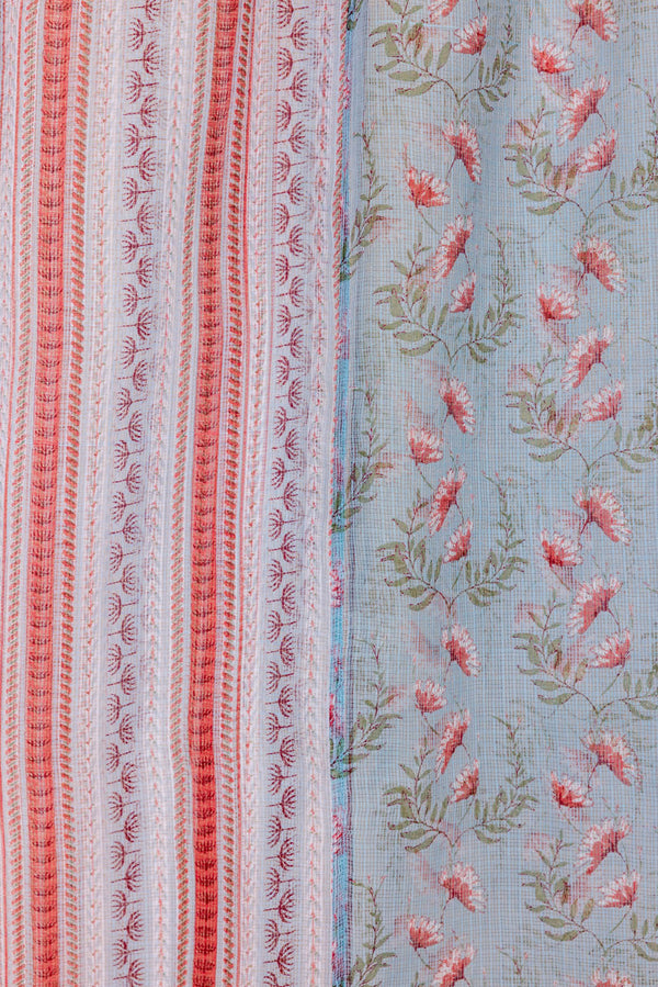 Blue Dual Print Dupatta