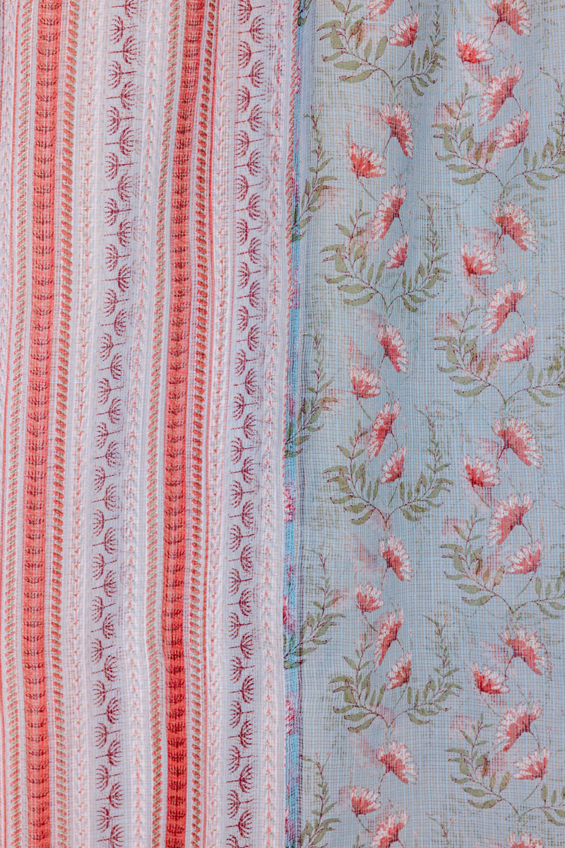 Blue Dual Print Dupatta