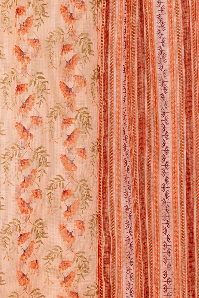 Peach Dual Print Dupatta