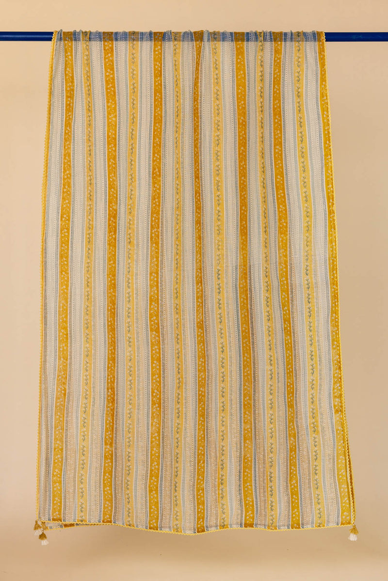 Yellow Floral Border Doria Dupatta