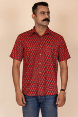 Bagru Red Cotton Shirt