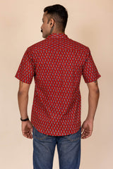Bagru Red Cotton Shirt