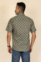 Green Printed Cotton Shirt