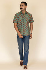 Green Printed Cotton Shirt