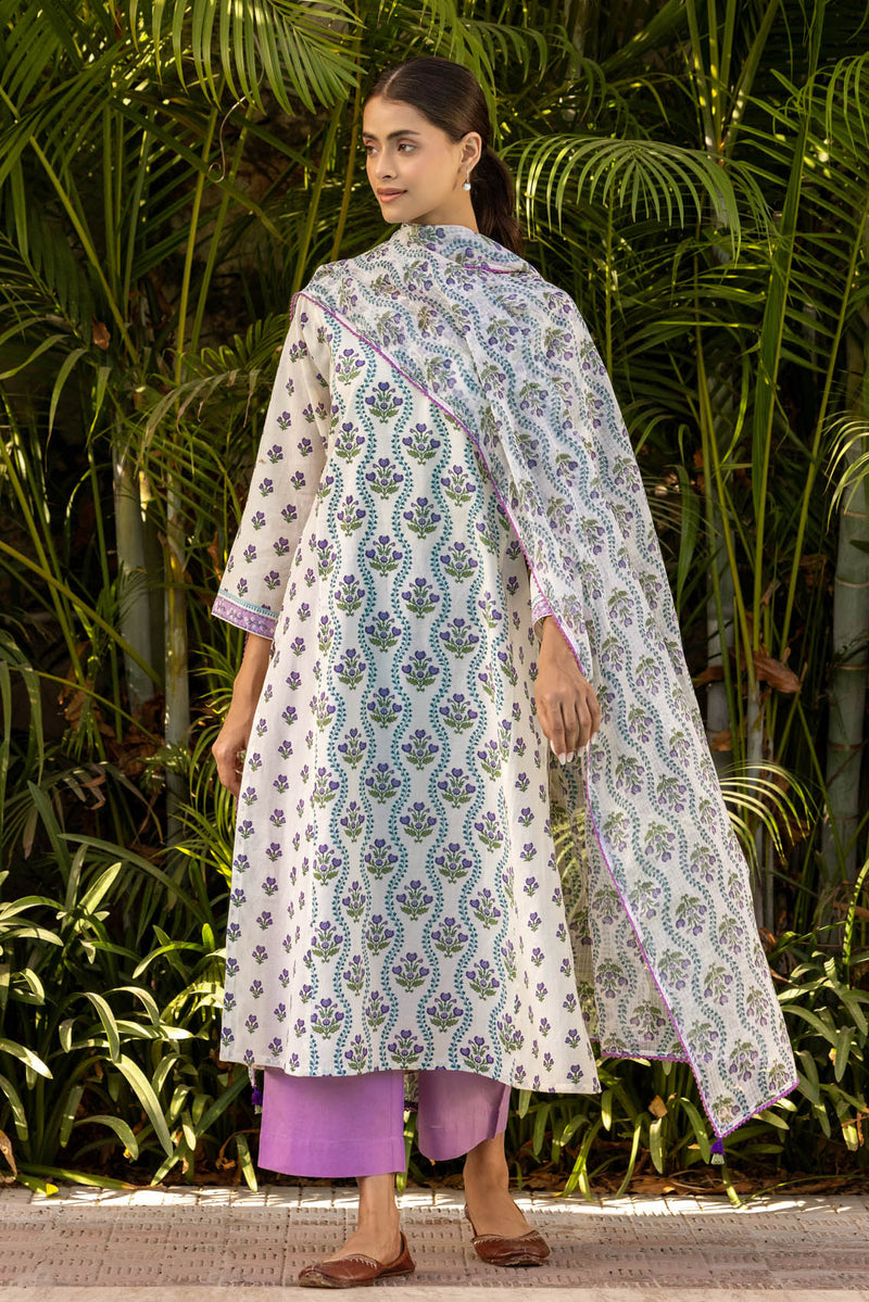 Floral Grid Kurta
