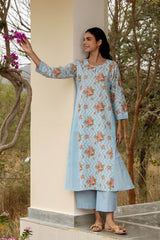 Blue Kalidar Kurta