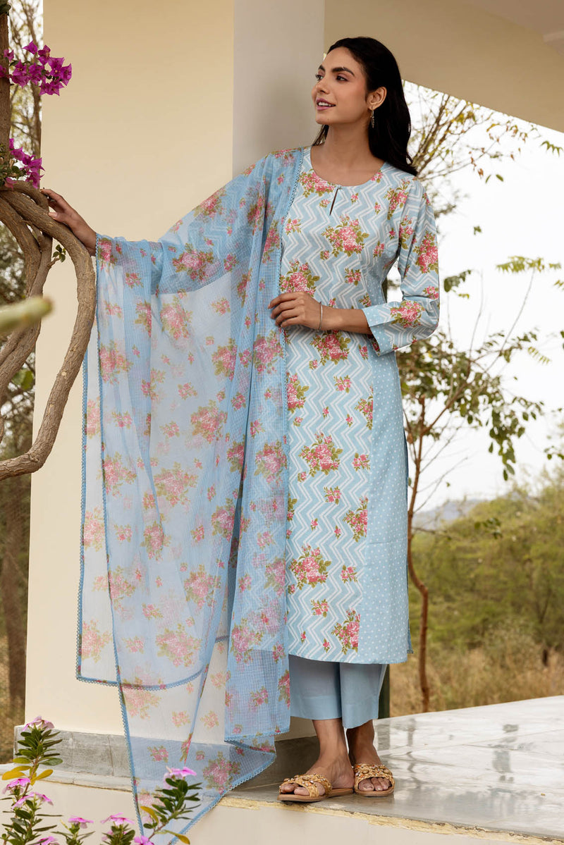 Blue Kalidar Kurta