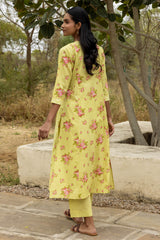 Green Pleated Kurta