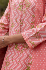 Pink Panelled Kurta