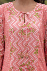 Pink Panelled Kurta