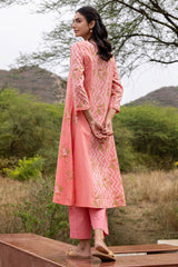 Pink Panelled Kurta