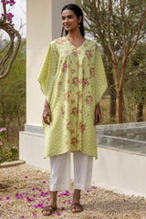 Green Chevron Kaftan-Kurta