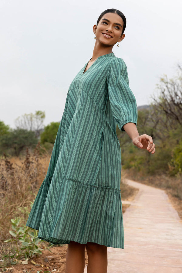 Green Striped Dress