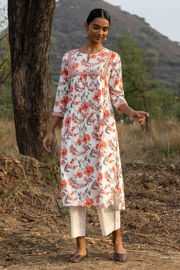 Couched Jaswandi Kurta